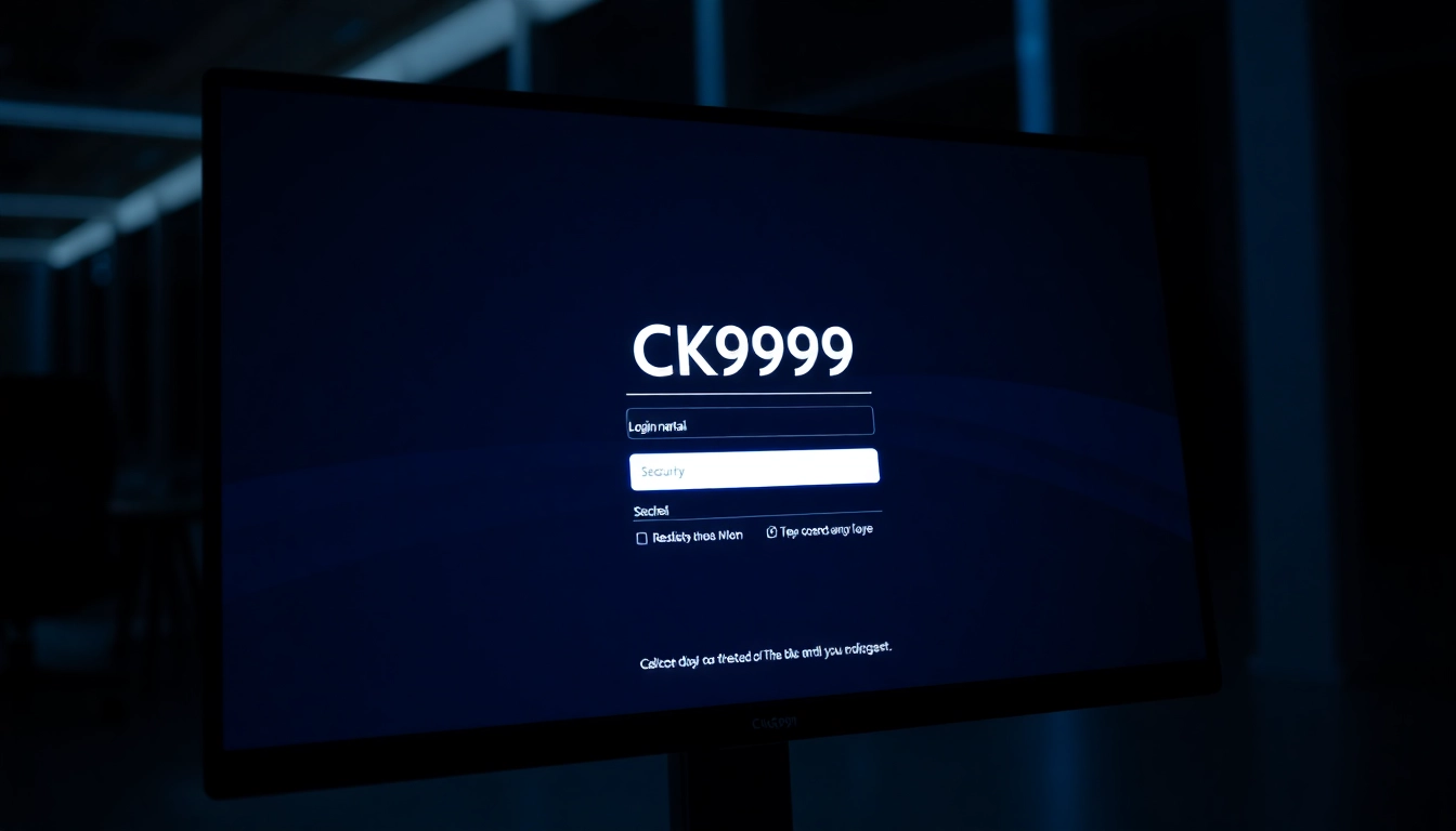 Clear CK999 login screen with secure authentication interface for quick access to gaming platform
