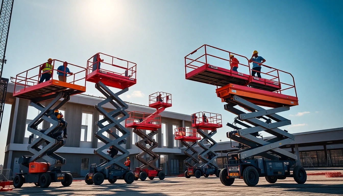 Aerial work platforms rental enables safe and efficient heights for construction and maintenance tasks, featuring versatile lifts in action.