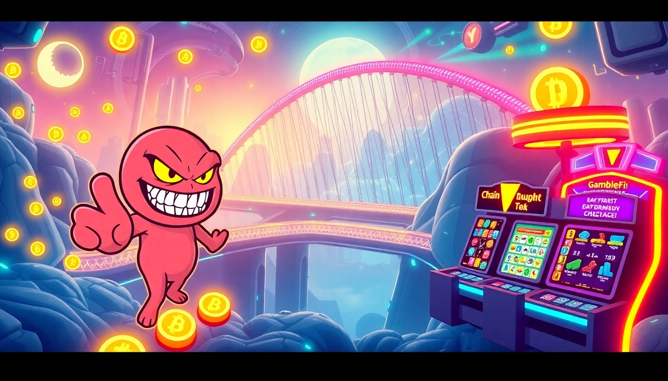 Buy Angry Pepe Fork with vibrant crypto mascot rendering of GambleFi platform and multi-chain