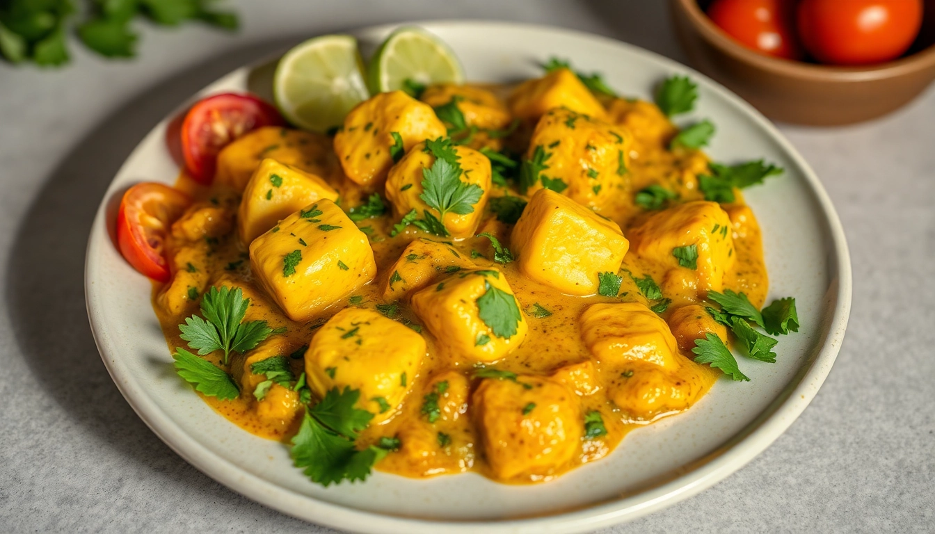 Serving of Ready to Eat Paneer Methi Malai on a plate garnished with herbs, highlighting